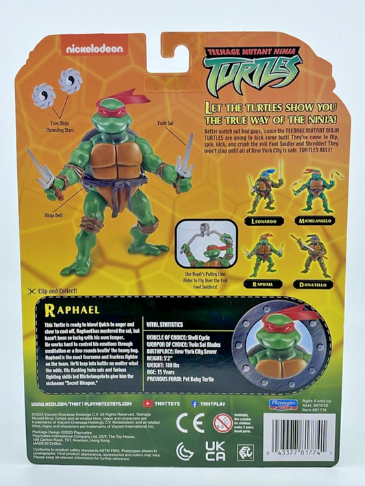 TMNT Raphael 2003 Retro Reissue Playmates Figure 2023 with Figure Protector