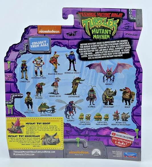 TMNT Mutant Mayhem Mutant Tots Bebop & Rocksteady Figures with Figure Protector