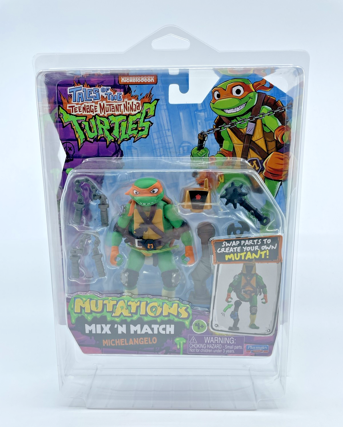 TMNT Tales Mutations Mix N' Match Michelangelo Figure with Figure Protector
