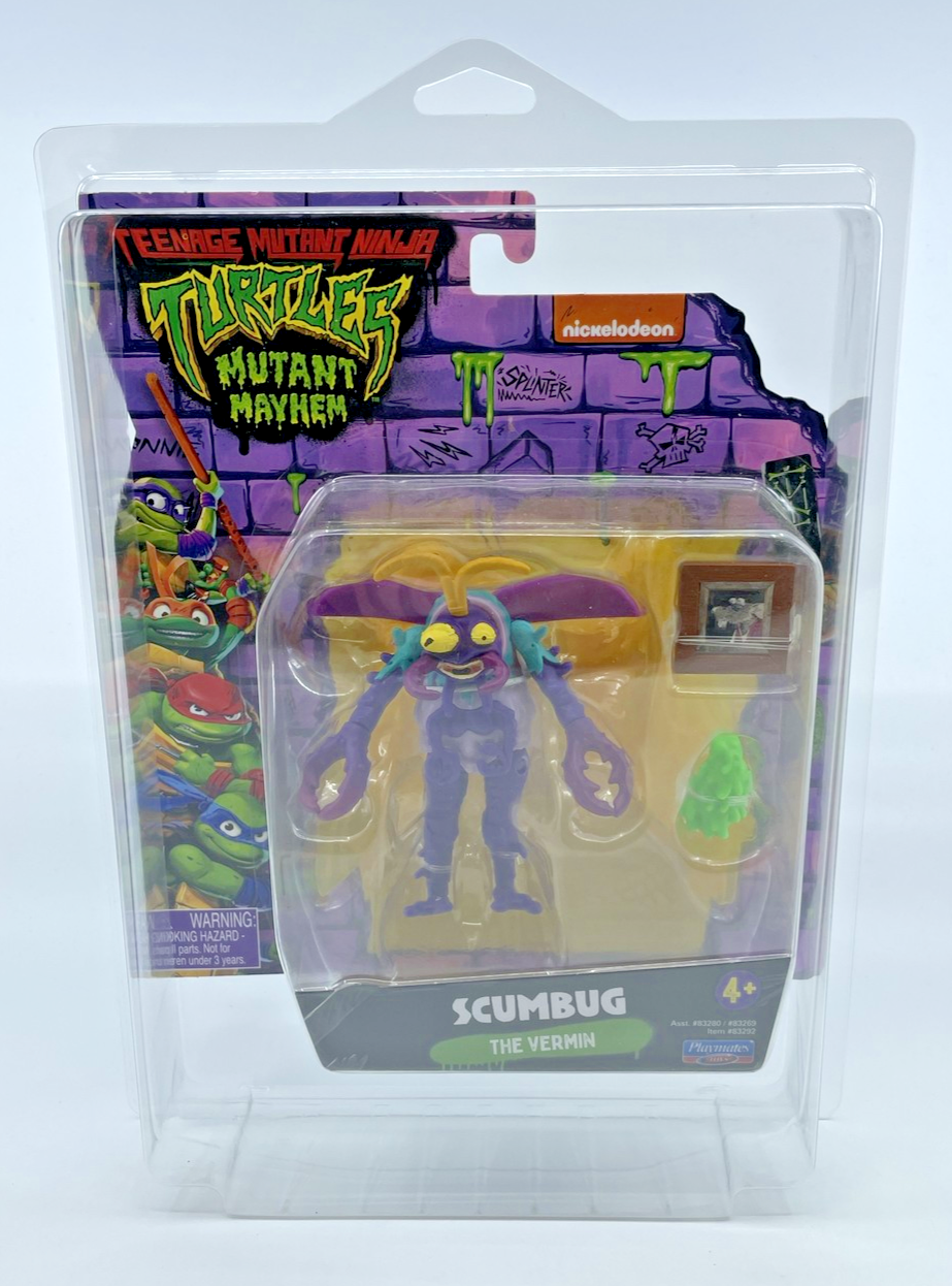 TMNT Mutant Mayhem Scumbug Figure Playmates 2023 with Figure Protector