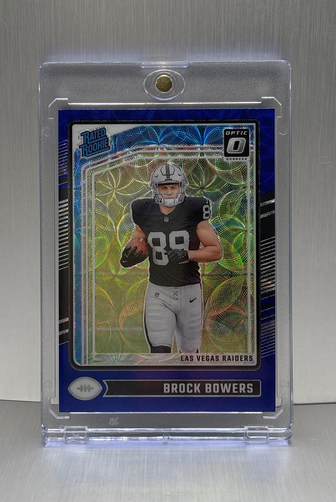 2024 panini Donruss Optic Rated Rookie Blue Scope Prizm #215 Brock Bowers Rookie Card