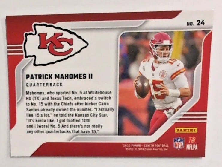 2023 - NFL Panini Zenith Behind the Numbers Red - Patrick Mahomes II 24