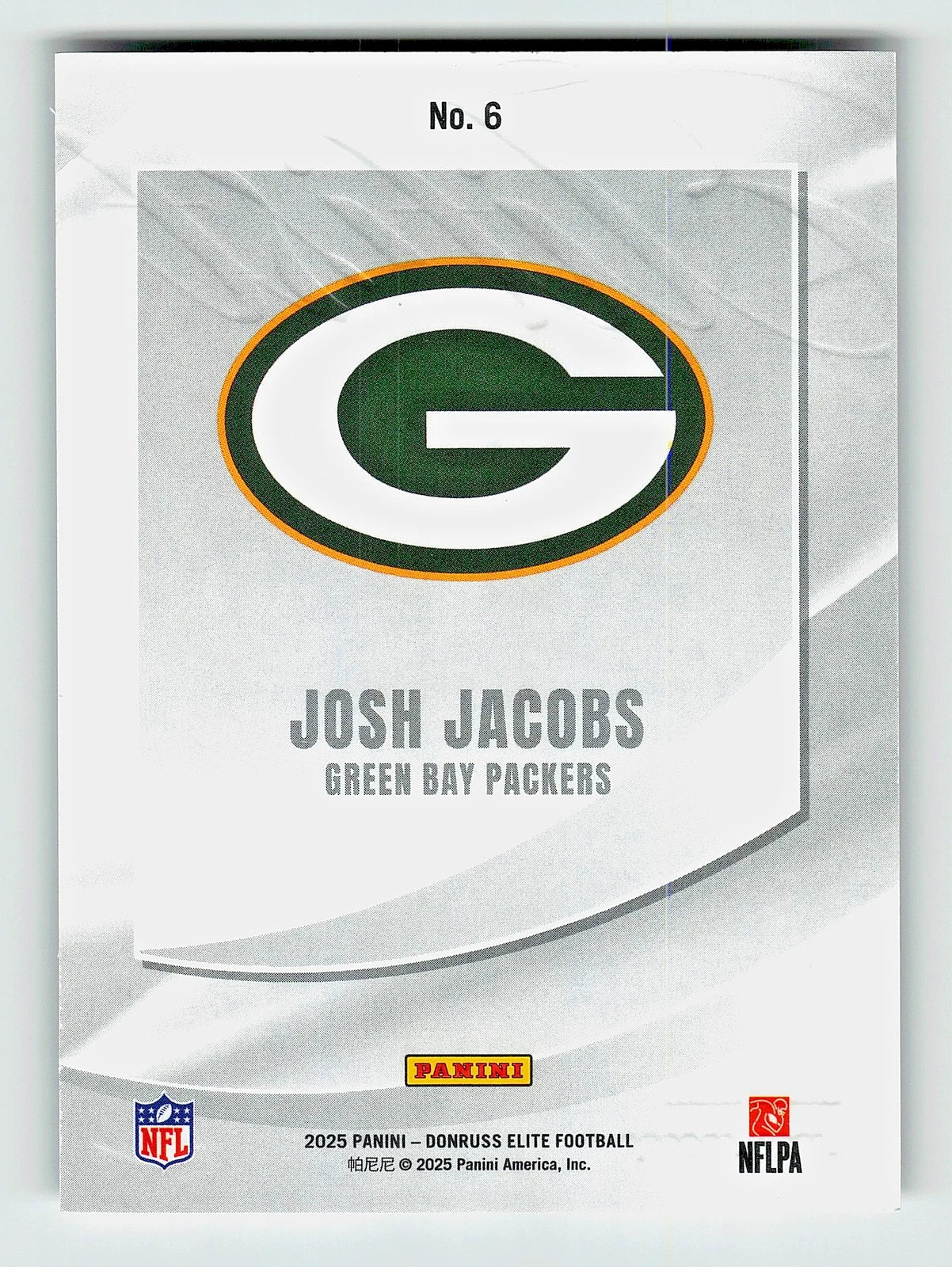 2025 Donruss Elite Elitist Josh Jacobs 294/799 Green Bay Packers #6