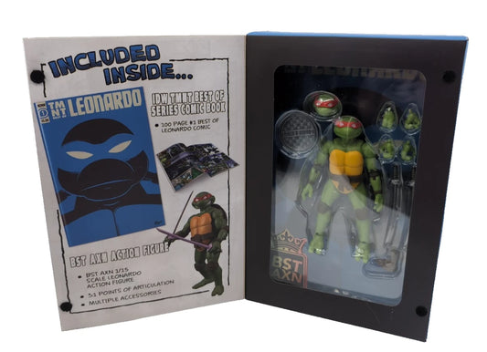 2022 - TMNT - Best Of Leonardo IDW Comic Book & 5" BST AXN Figure