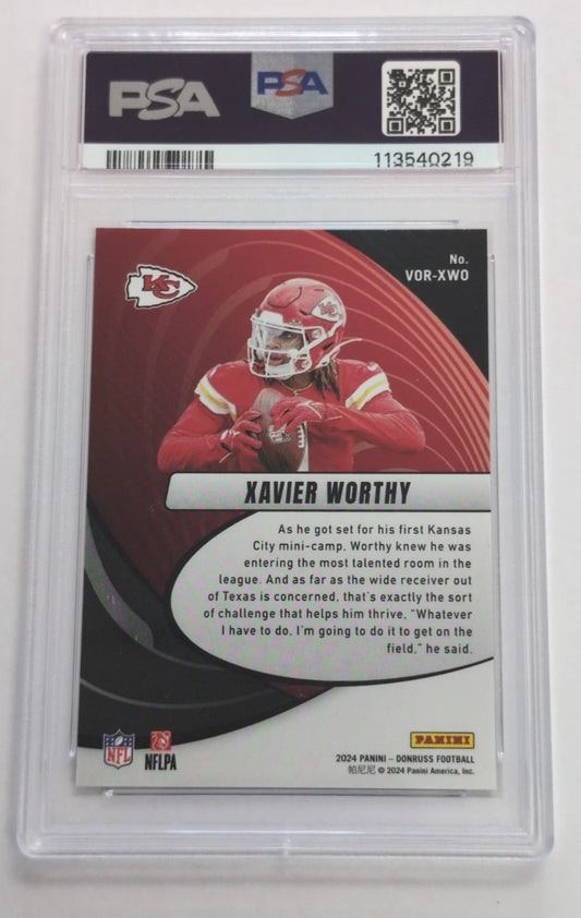 2024 - NFL Donruss Vortex - Xavier Worthy VOR-XWO RC PSA 9