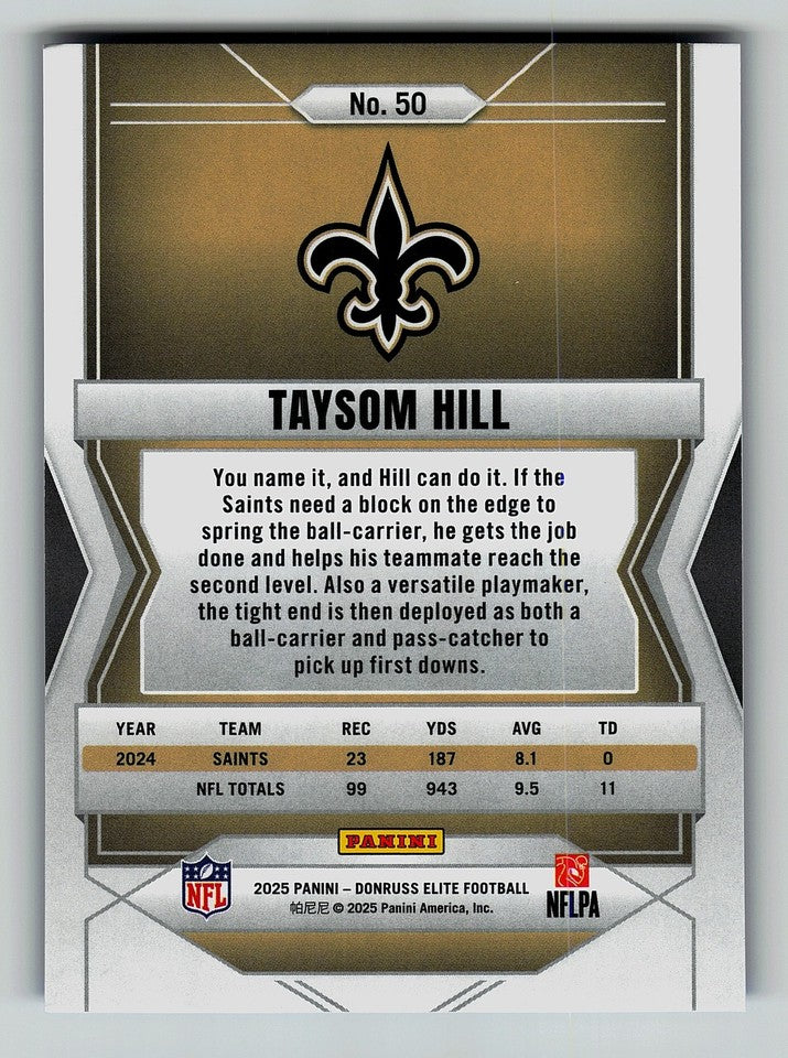 2025 Donruss Elite Taysom Hill 11/75 New Orleans Saints #50