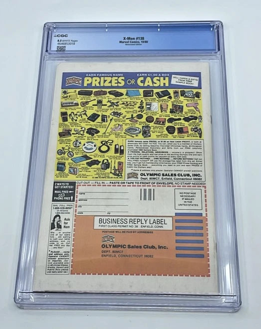 X-Men #138 CGC 8.5 1980 Cyclops Jean Funeral Newsstand