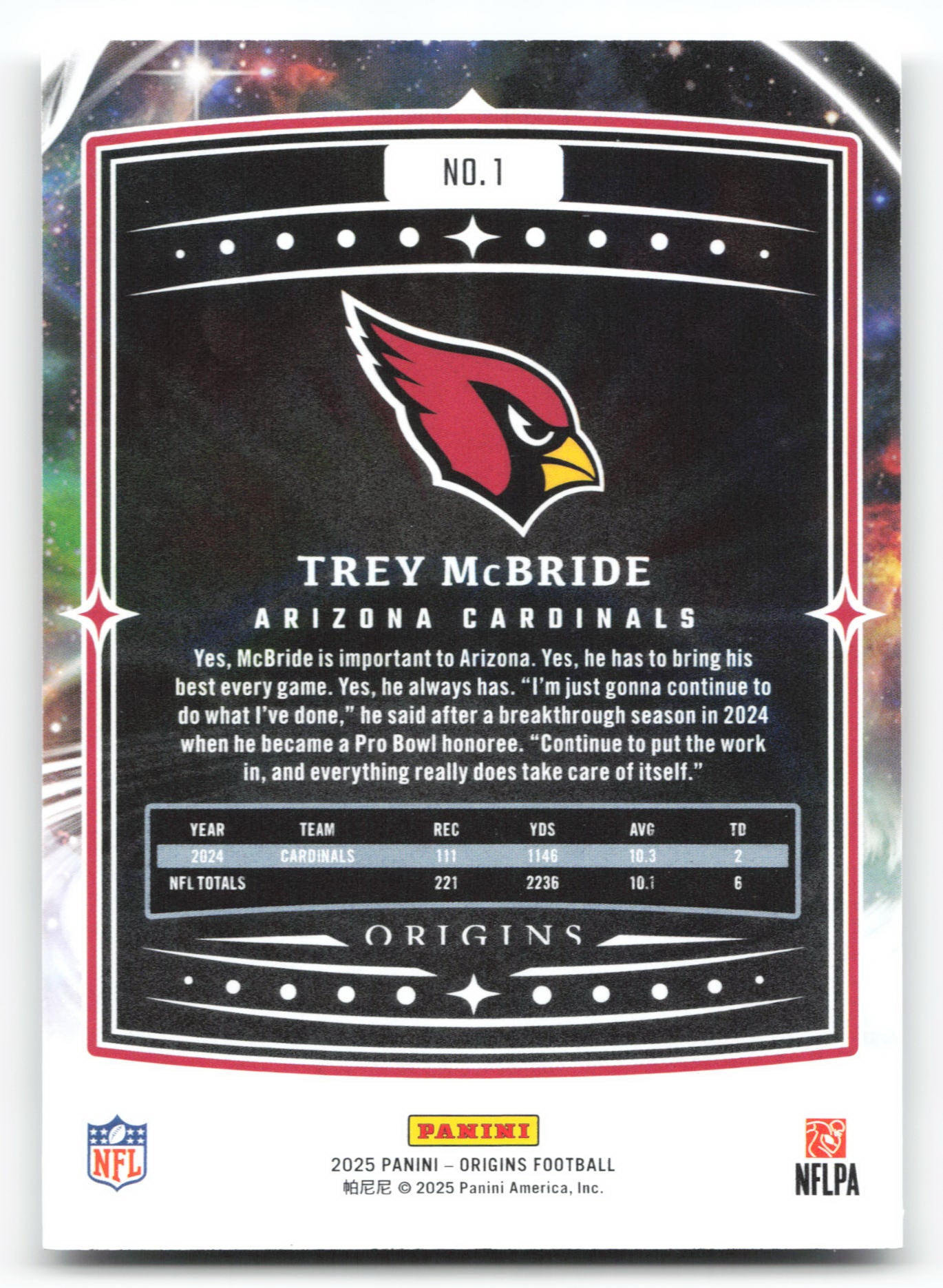 Trey McBride - #1 - 2025 Panini Origins - Panini