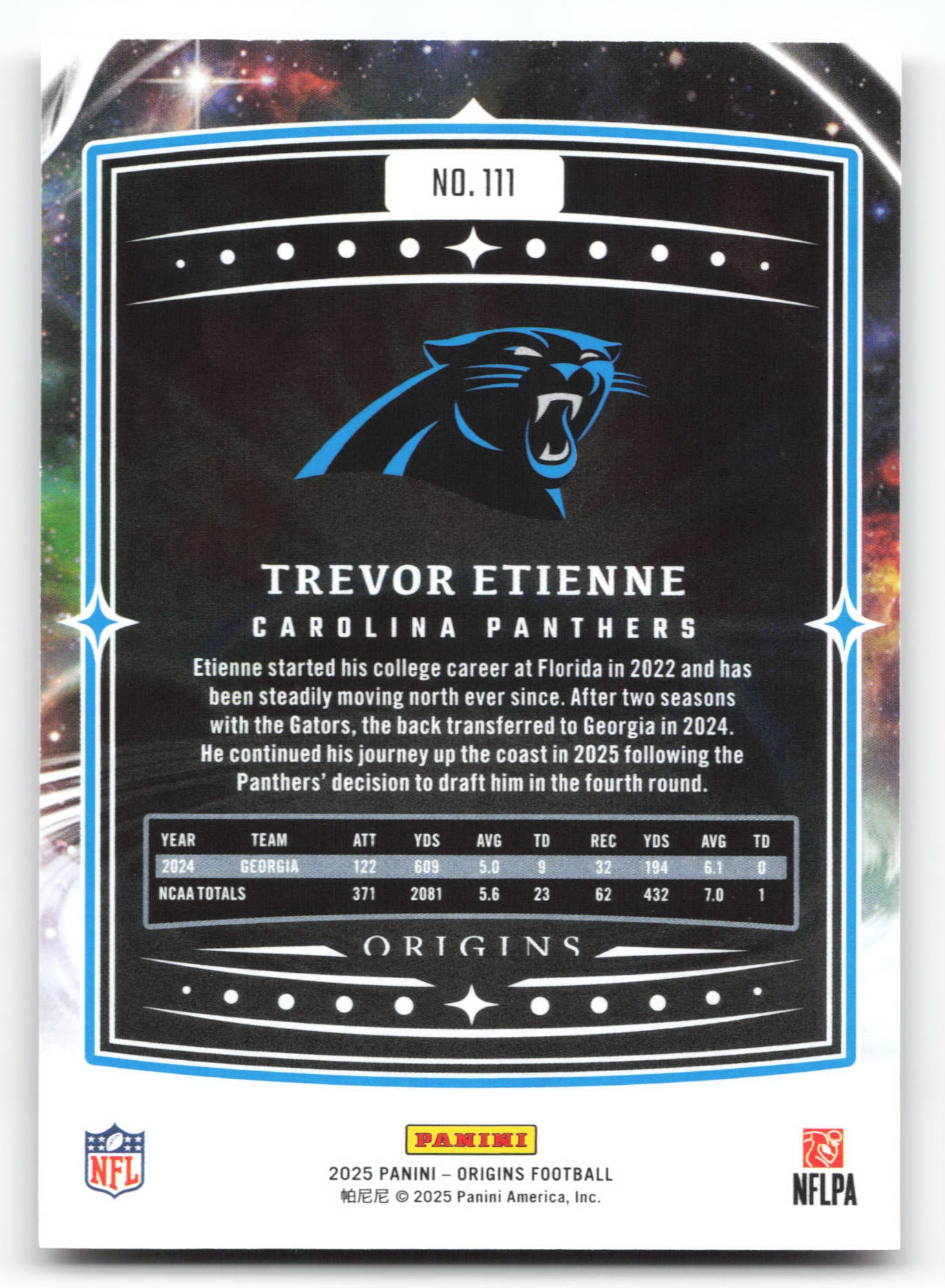 Trevor Etienne - #111 - 2025 Panini Origins - Panini