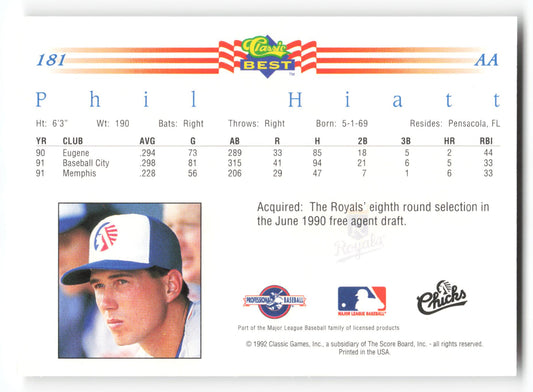 Phil Hiatt - #181 - 1992 Classic Best - MLB