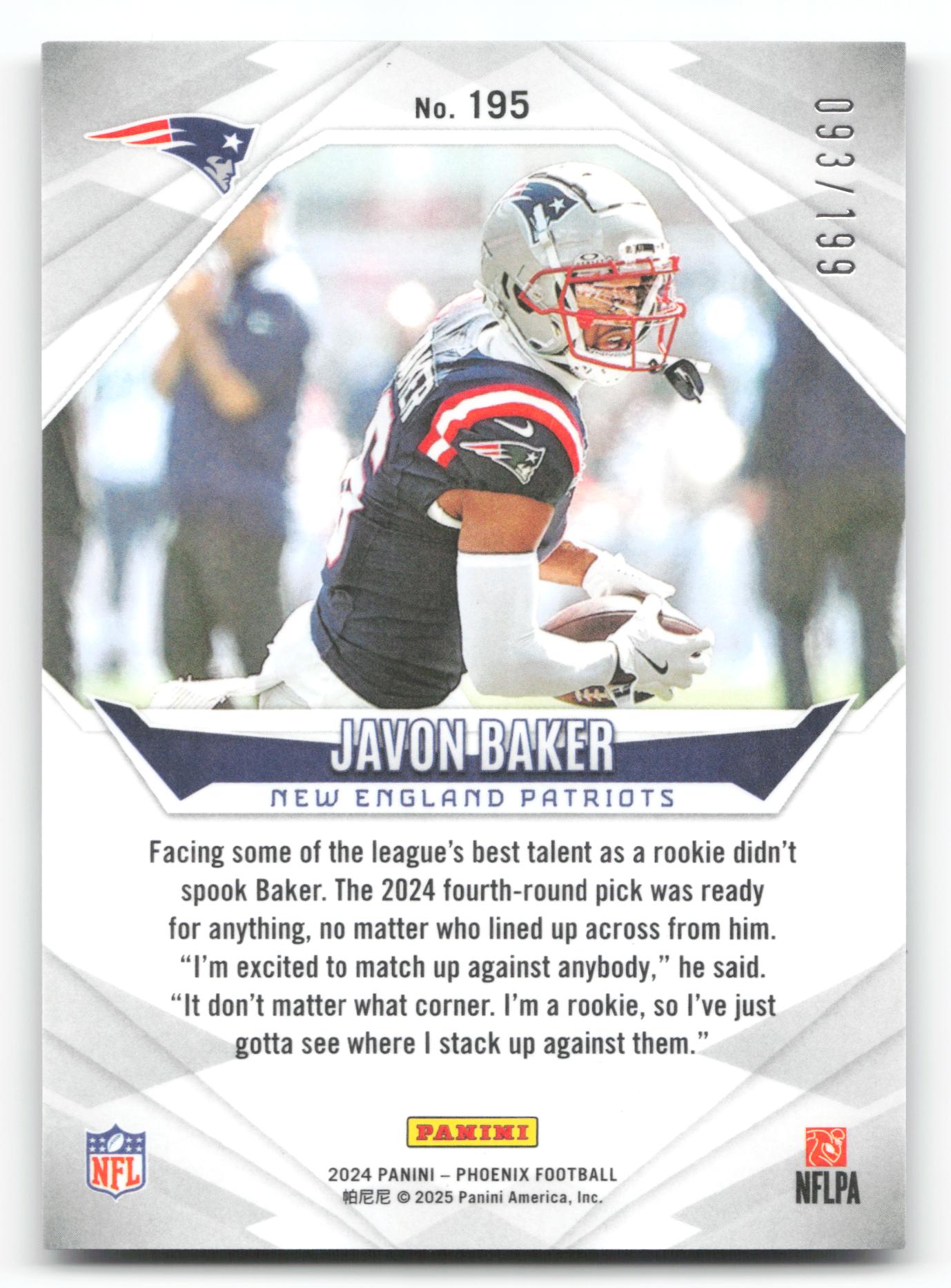 Javon Baker - #195 - 2024 Panini Phoenix - Panini