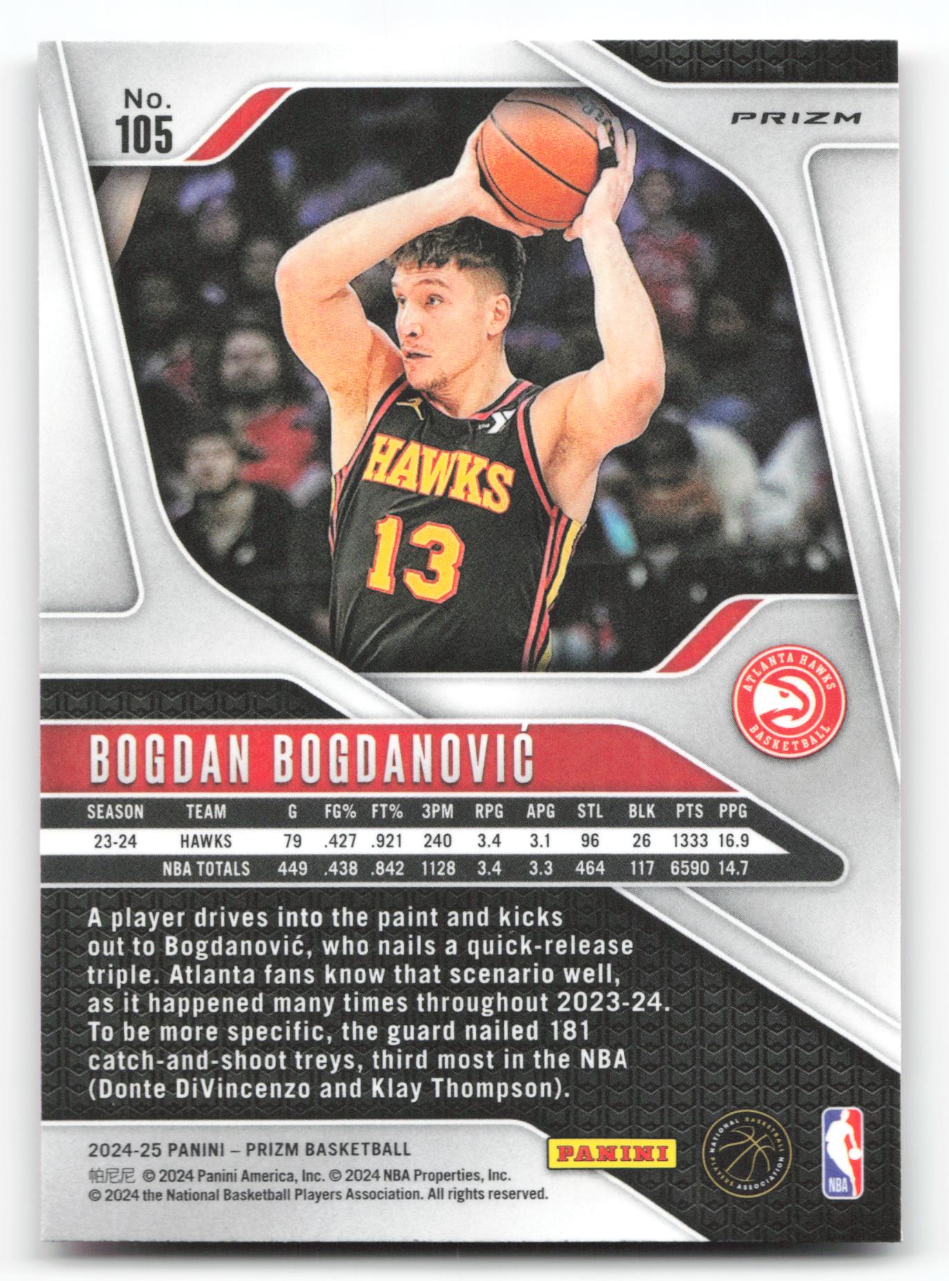 Bogdan Bogdanovic - #105 - 2024-25 Panini Prizm - Prizm