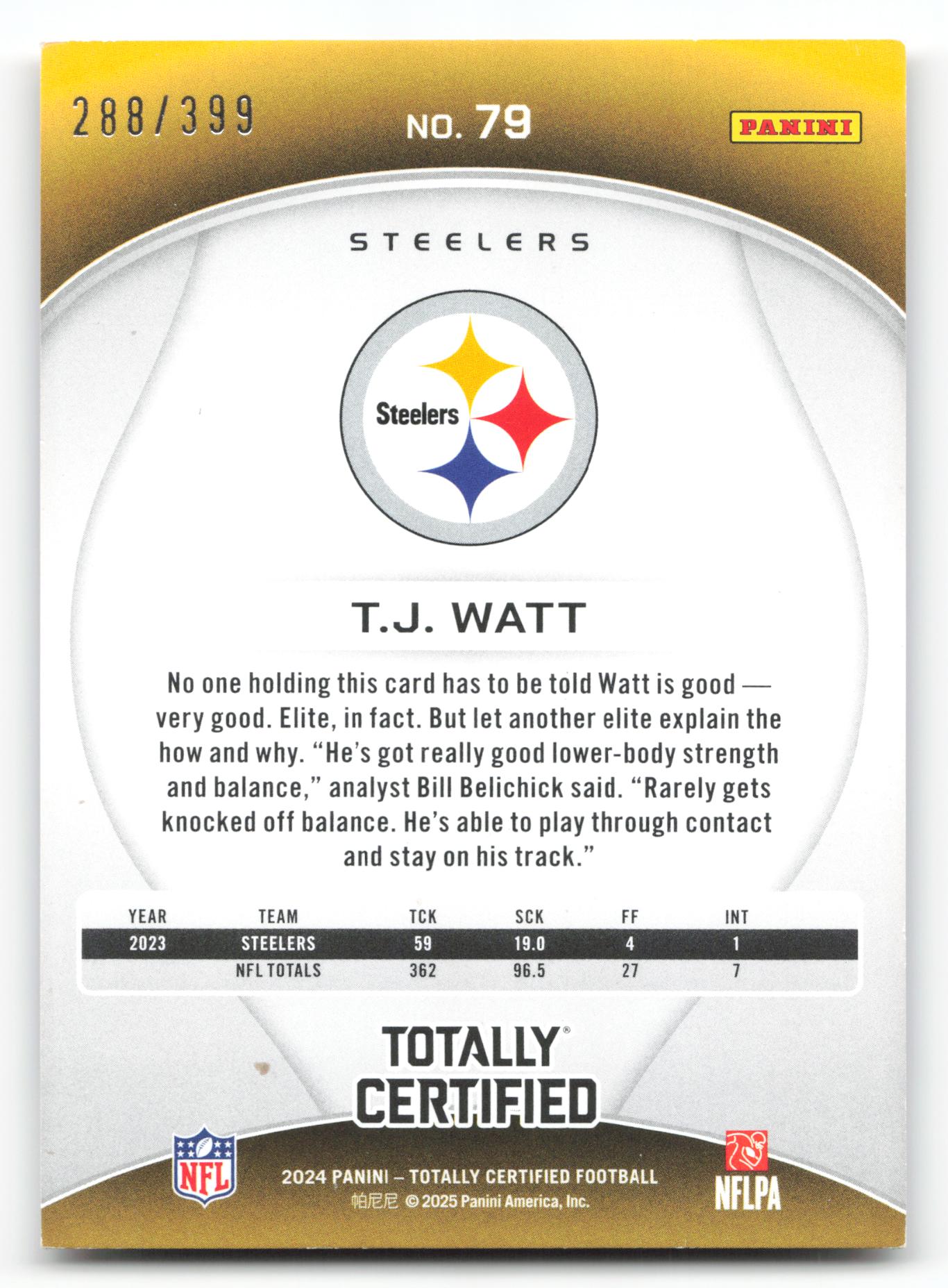 T.J. Watt - #79 - 2024 Panini Totally Certified - Panini