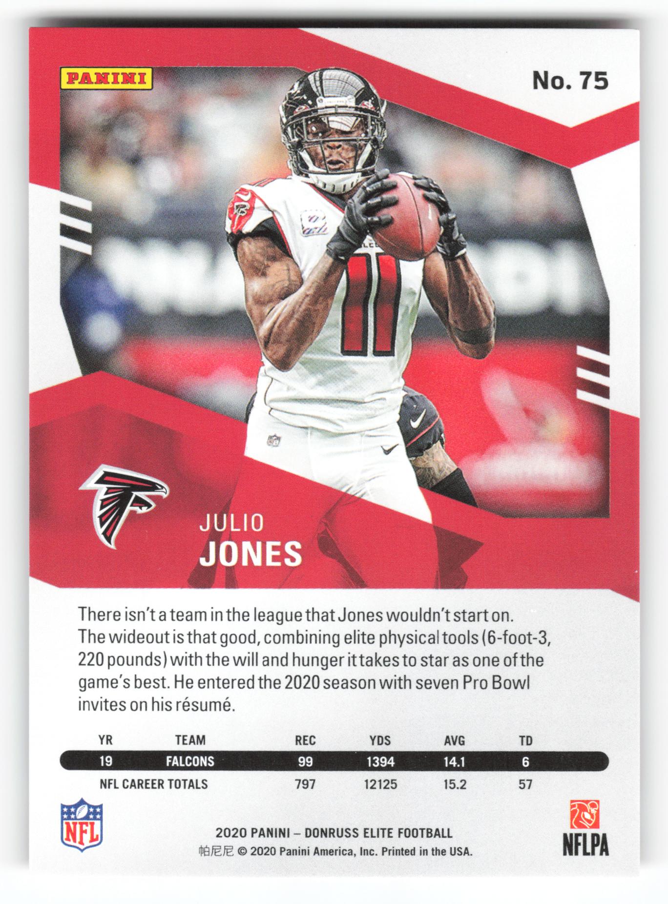 Julio Jones - #75 - 2020 Donruss Elite - Donruss