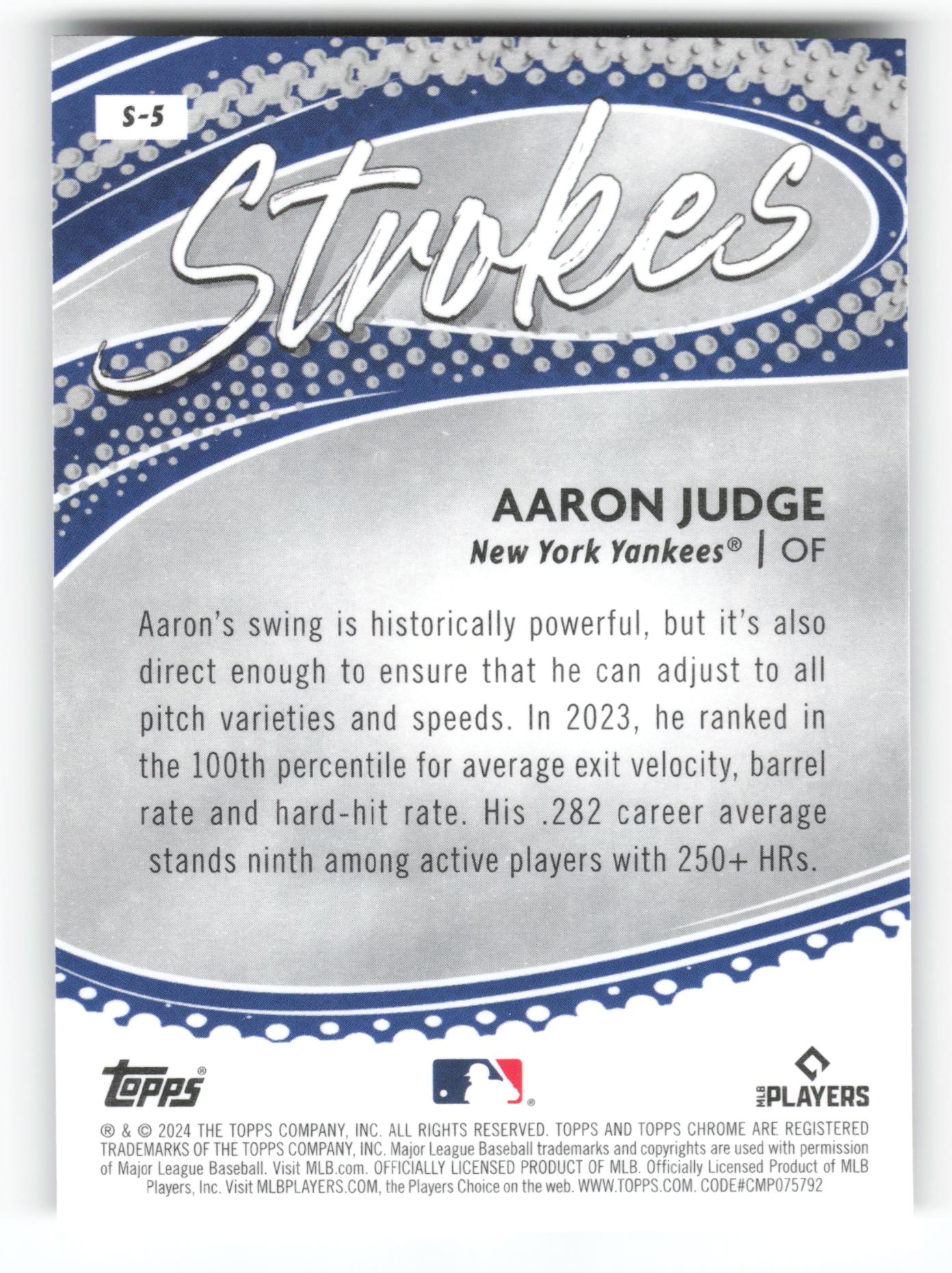 Aaron Judge - #S-5 - 2024 Topps Chrome - Topps