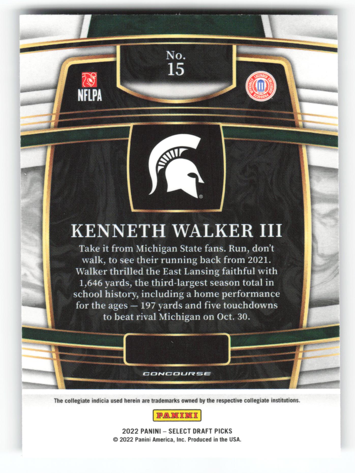 Kenneth Walker III - #15 - 2022 Panini Select Draft Picks - Panini