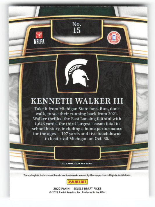 Kenneth Walker III - #15 - 2022 Panini Select Draft Picks - Panini
