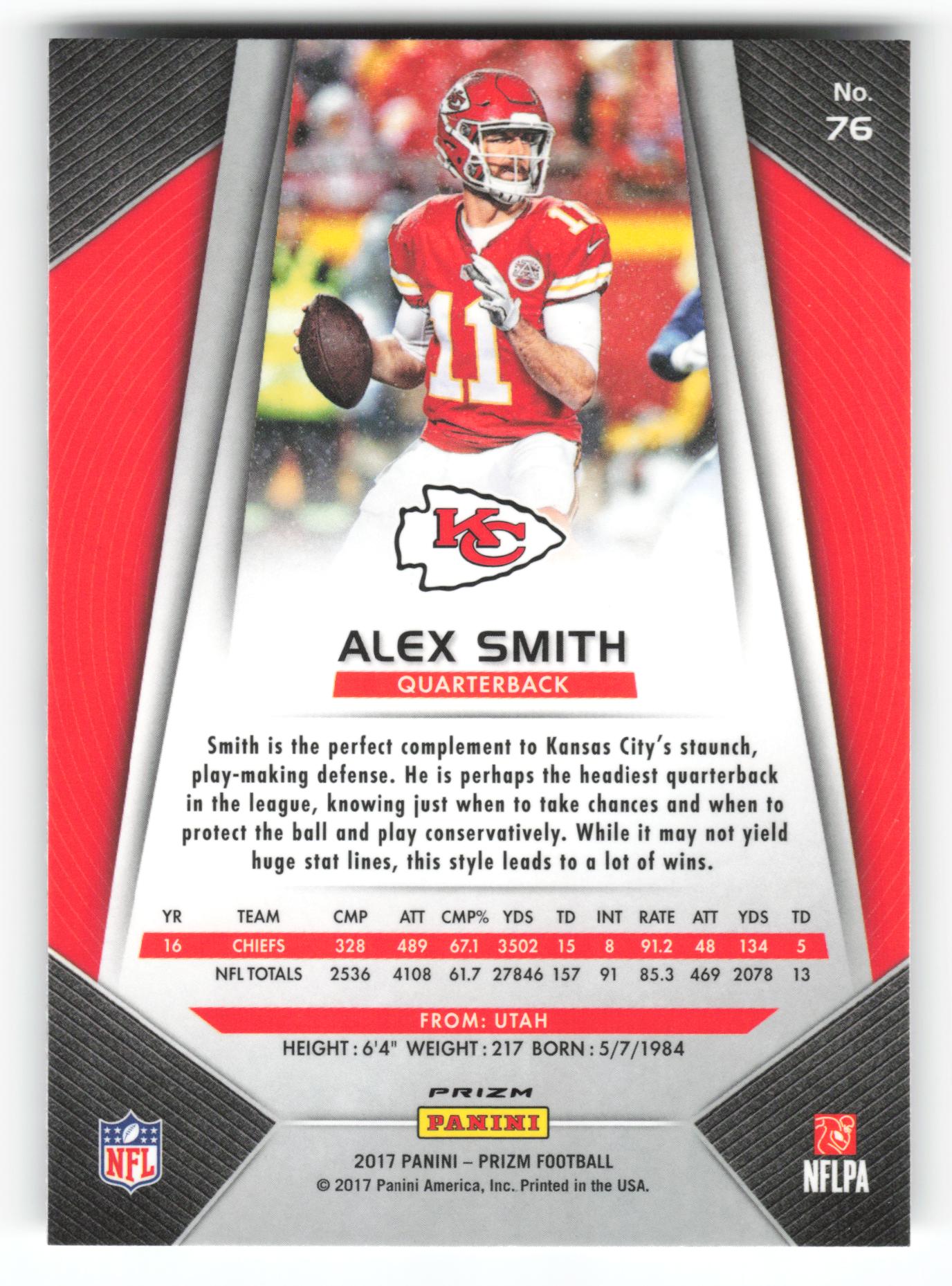 Alex Smith - #76 - 2017 Panini Prizm - Prizm