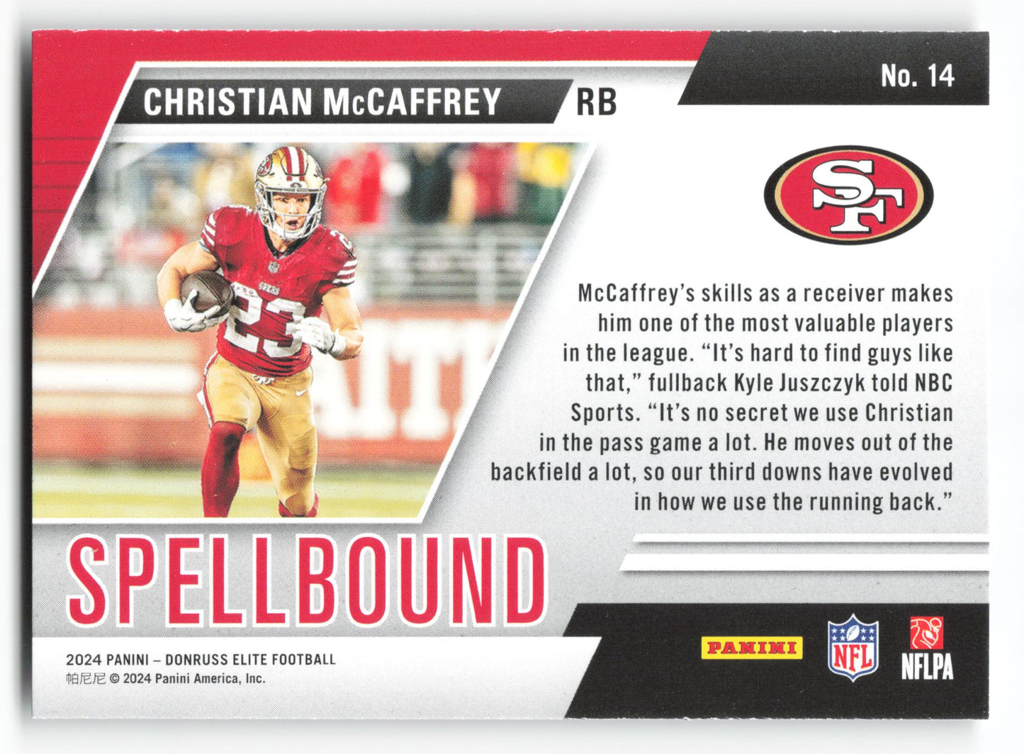 Christian McCaffrey - #14 - 2024 Donruss Elite - Donruss