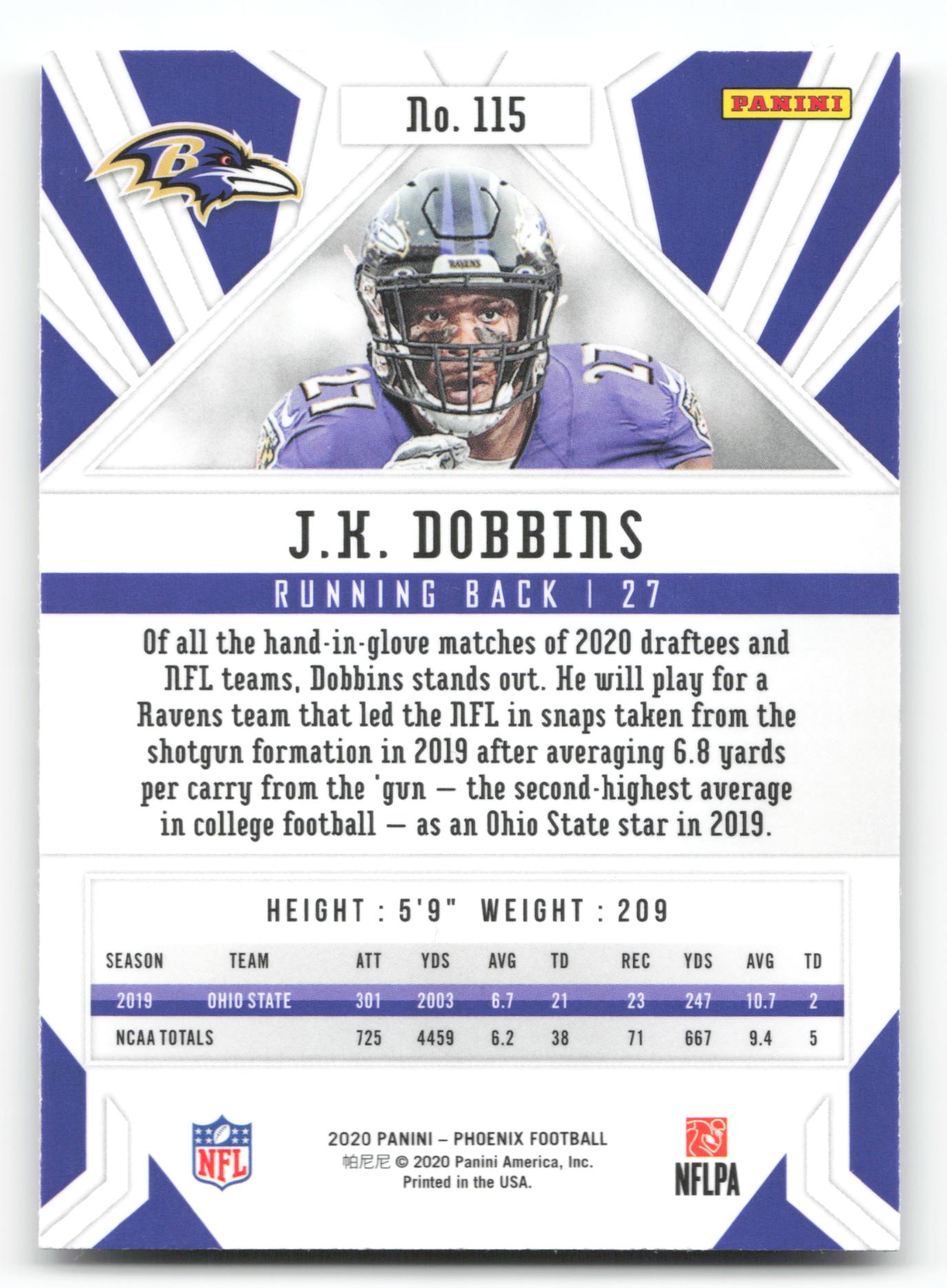 J.K. Dobbins - #115 - 2020 Panini Phoenix - Panini