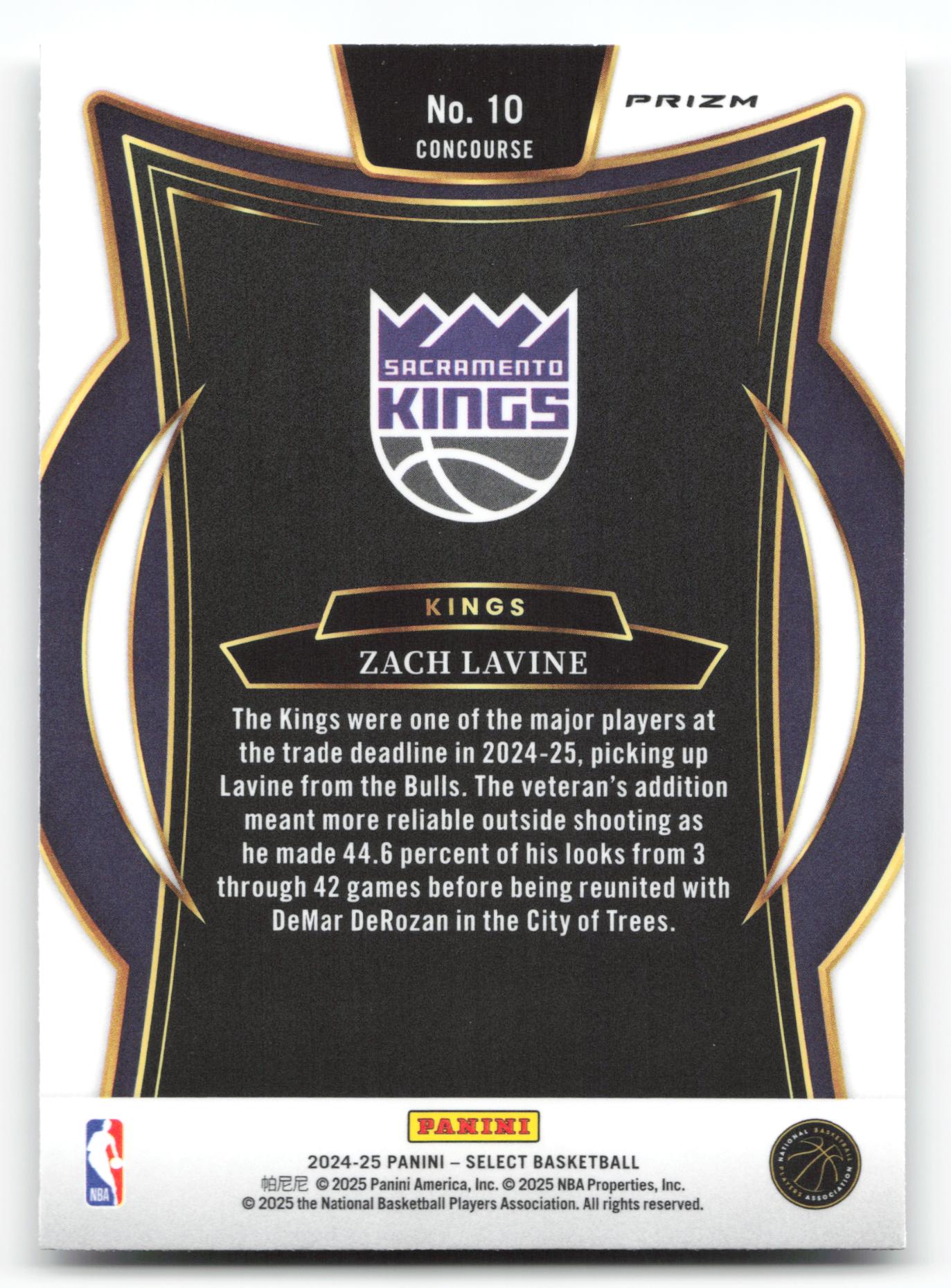2024-25 Panini Select #10 Zach LaVine Disco Prizm