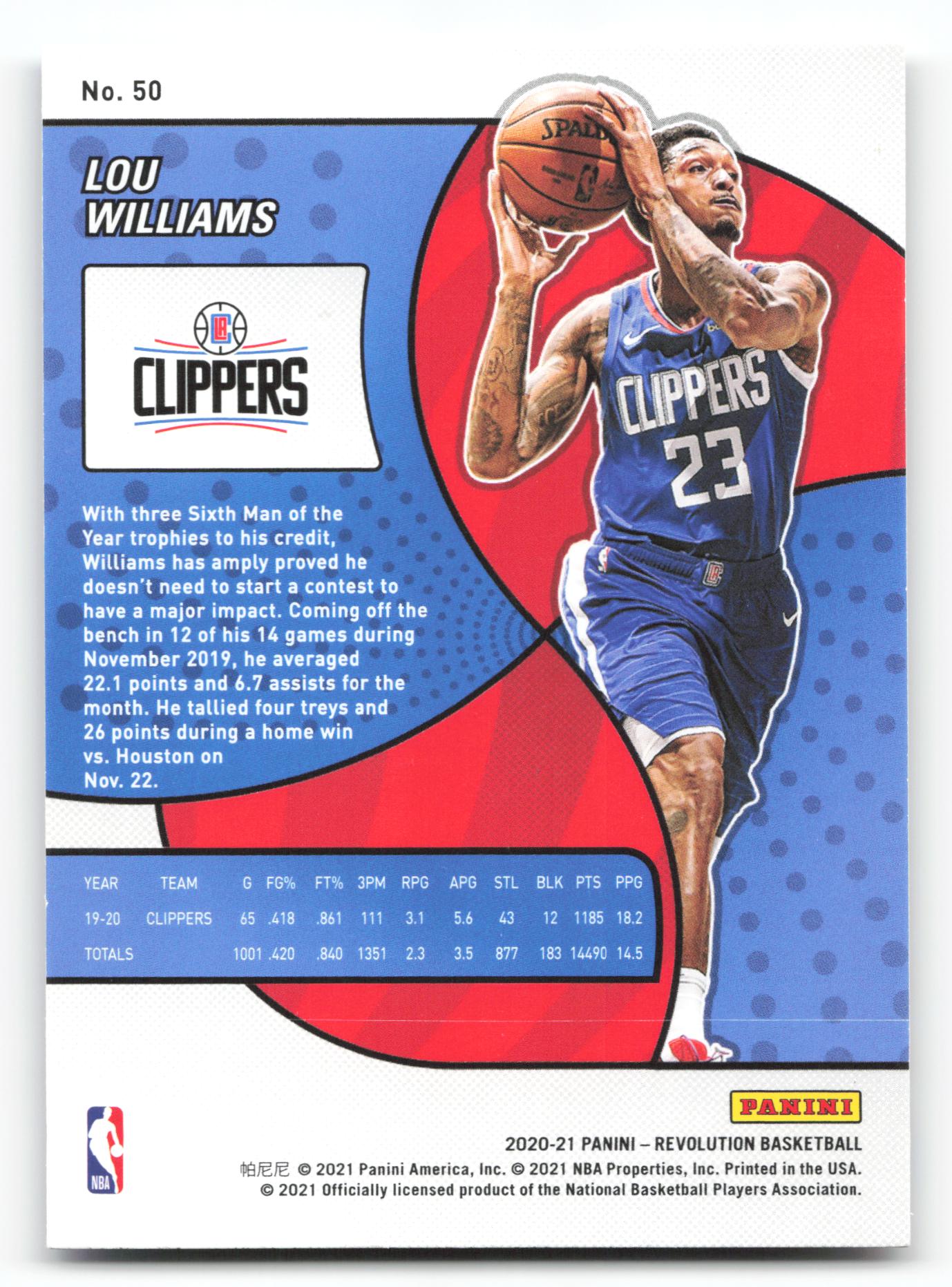 Lou Williams - #50 - 2020-21 Panini Revolution - Panini