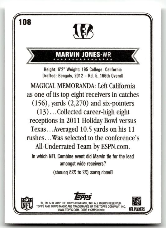 Marvin Jones - #108 - 2012 Topps Magic - Topps