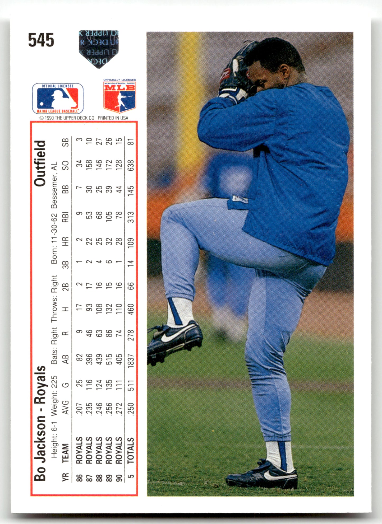 Bo Jackson - #545b - 1991 Upper Deck - Upper Deck