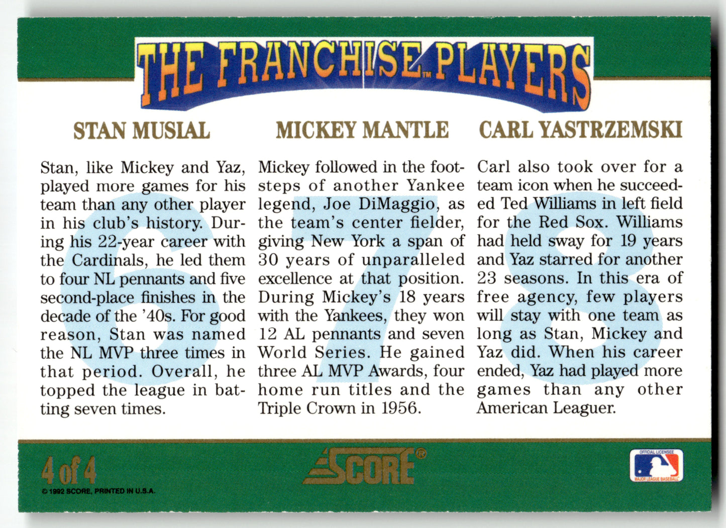 - #4 - 1992 Score - Score