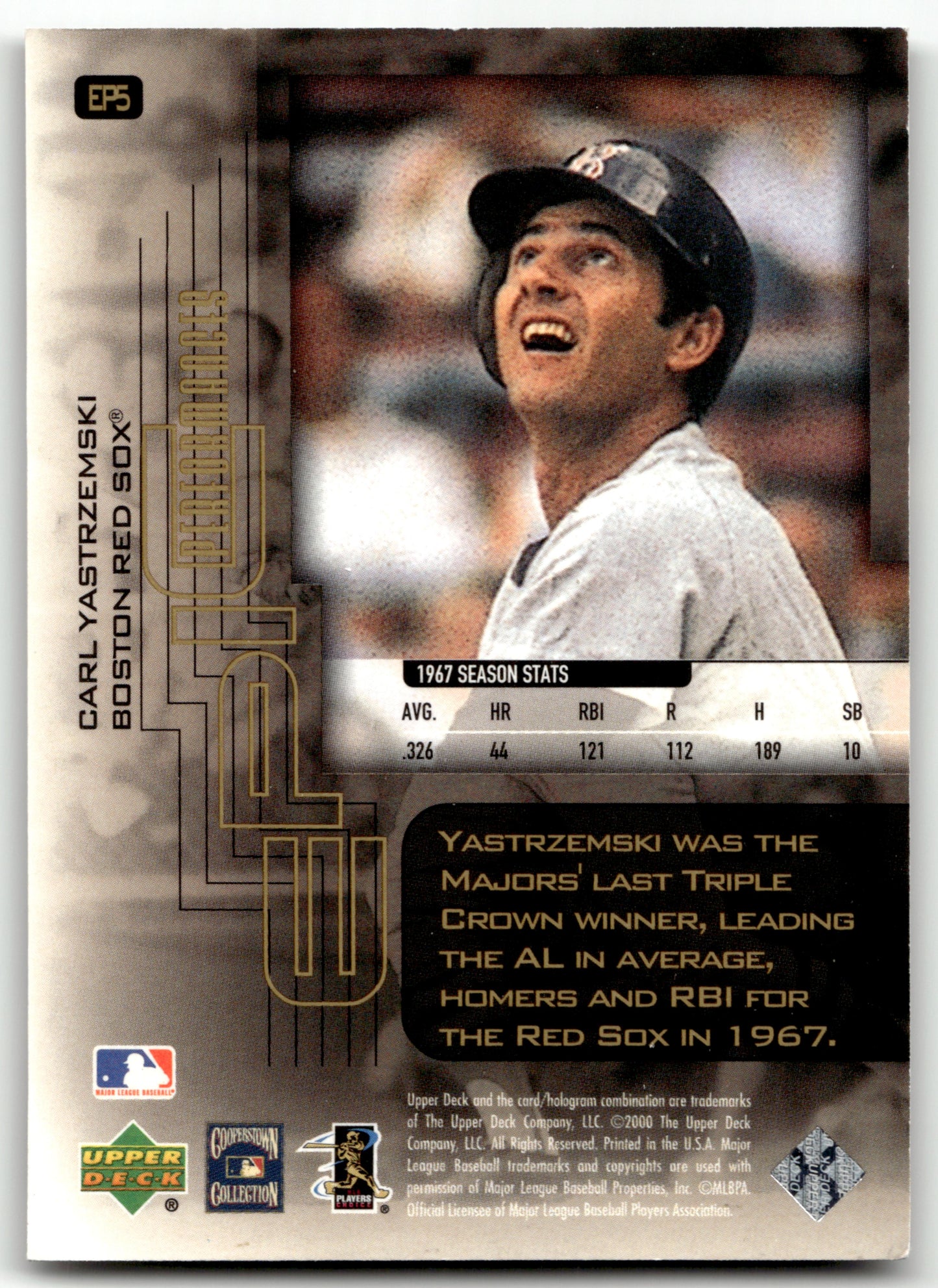 Carl Yastrzemski - #EP5 - 2000 Upper Deck Hitter's Club - Upper Deck