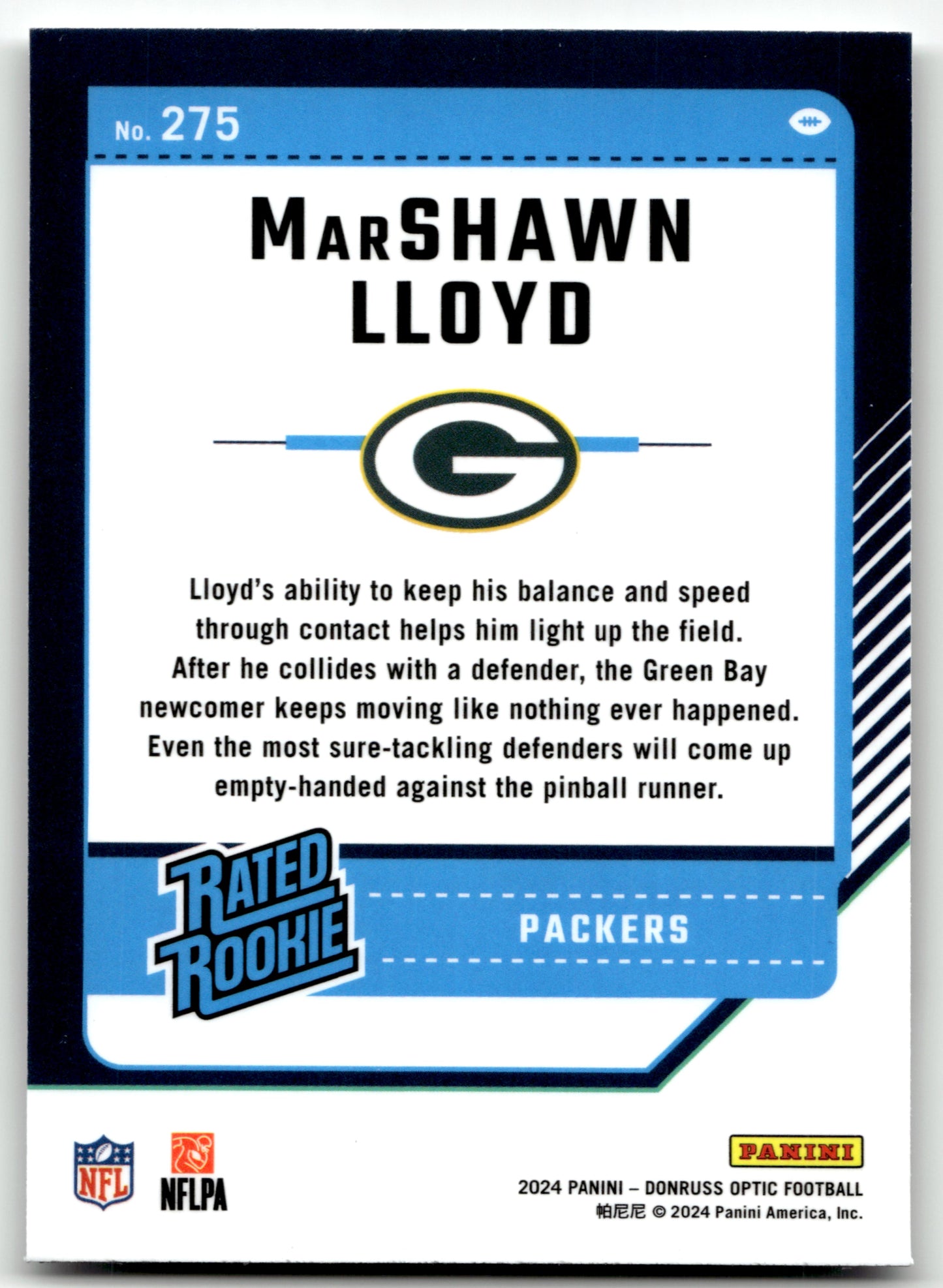 MarShawn Lloyd - #275 - 2024 Donruss Optic - Optic