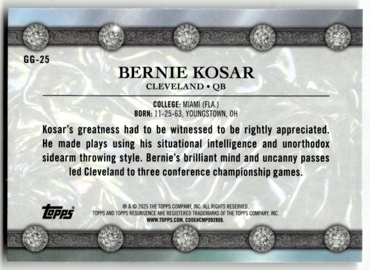 Bernie Kosar - #GG-25 - 2024 Topps Resurgence - Topps