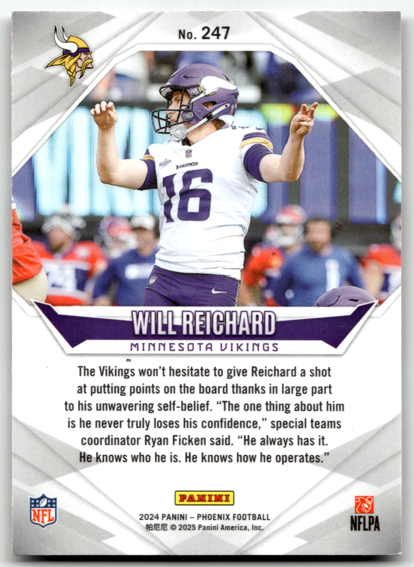 Will Reichard - #247 - 2024 Panini Phoenix - Panini