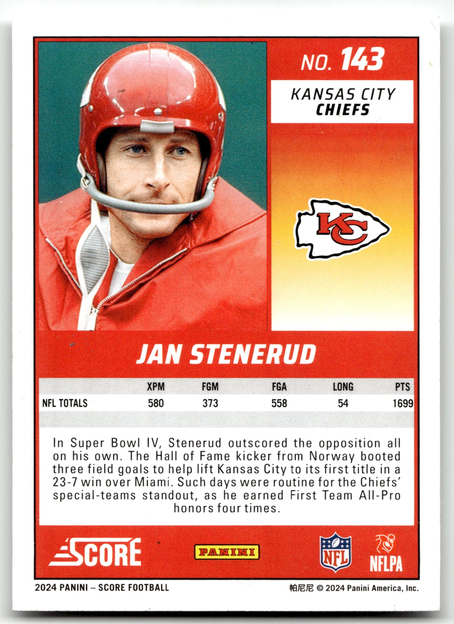 Jan Stenerud - #143 - 2024 Score - Score
