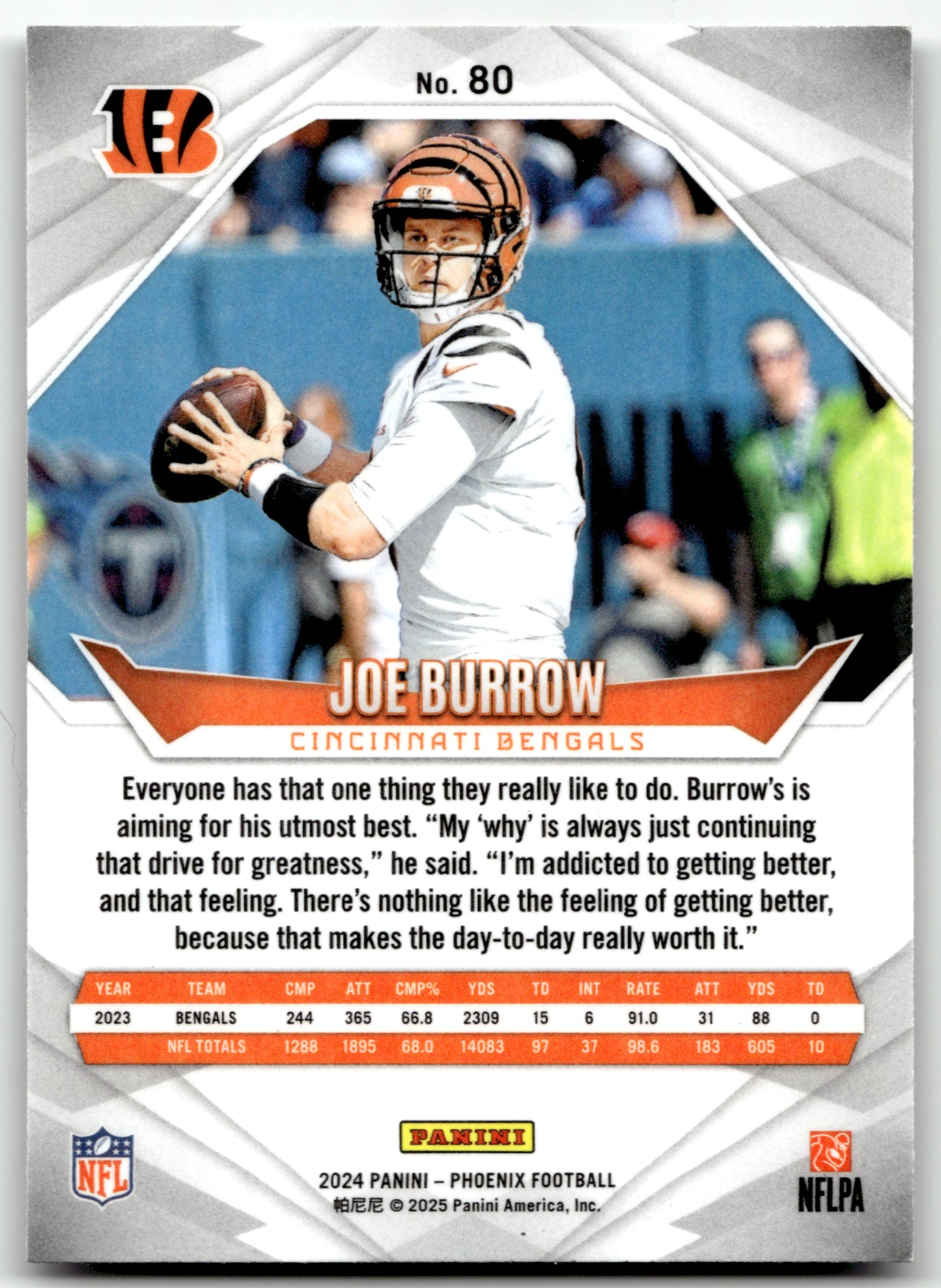Joe Burrow - #80 - 2024 Panini Phoenix - Panini