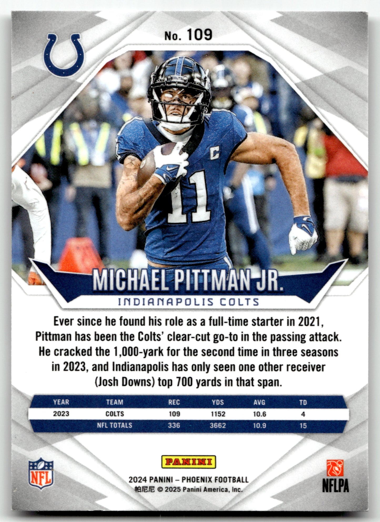 Michael Pittman Jr. - #109 - 2024 Panini Phoenix - Panini