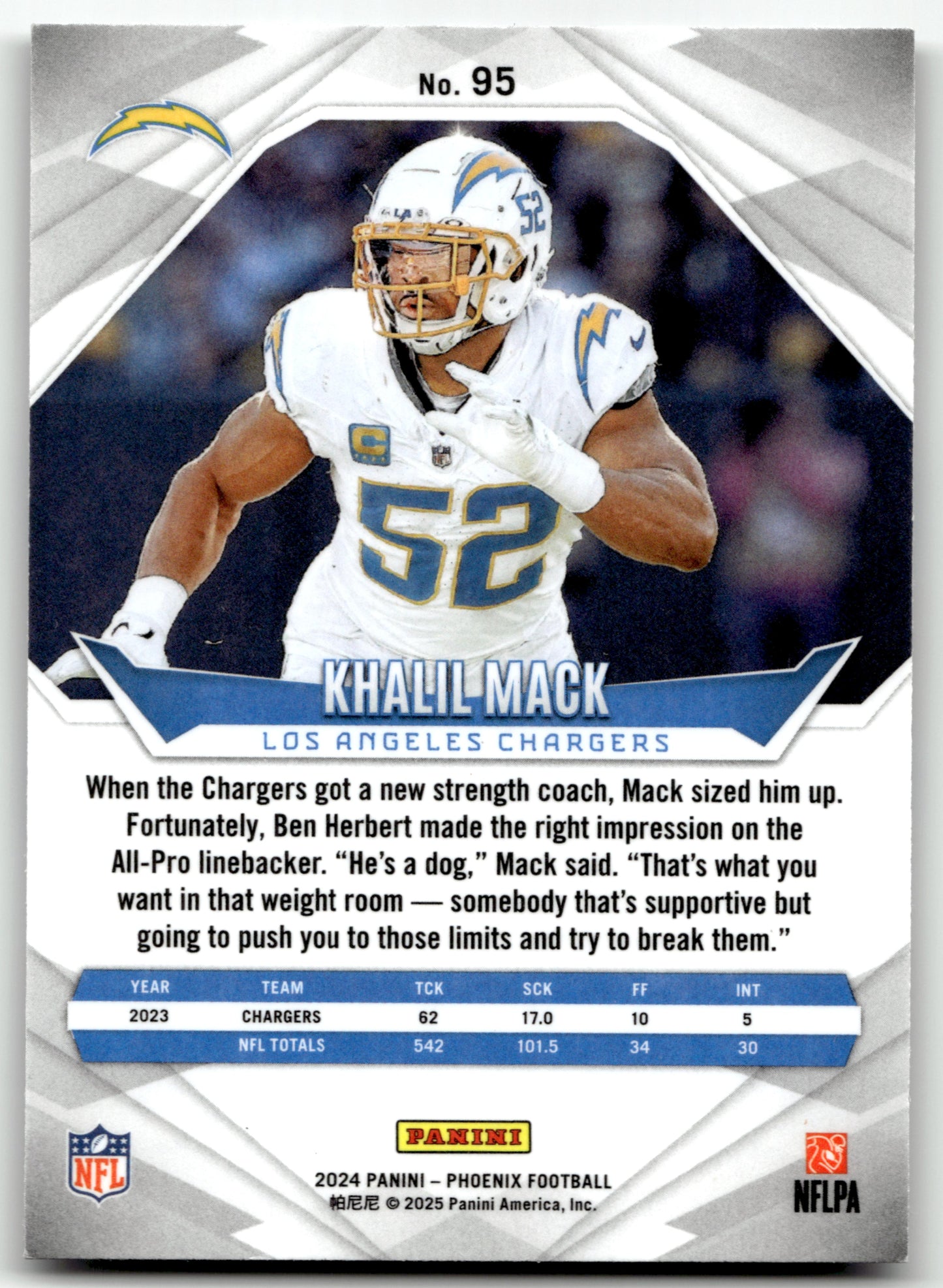 Khalil Mack - #95 - 2024 Panini Phoenix - Panini