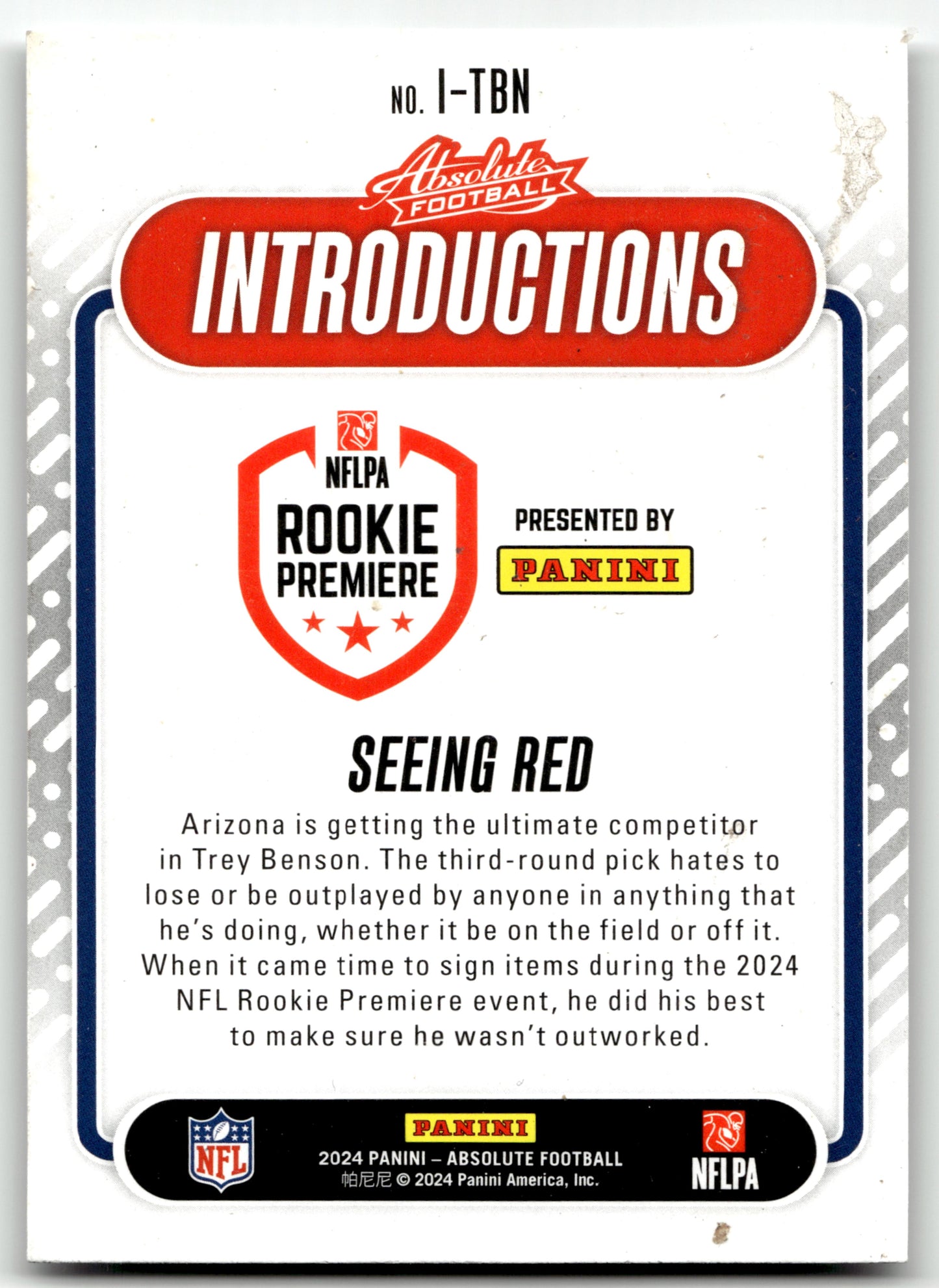 Trey Benson - #I-TBN - 2024 Panini Absolute - Panini