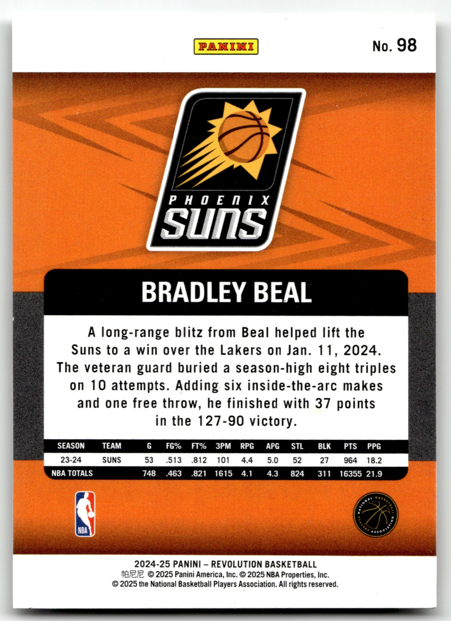 Bradley Beal - #98 - 2024-25 Panini Revolution - Panini