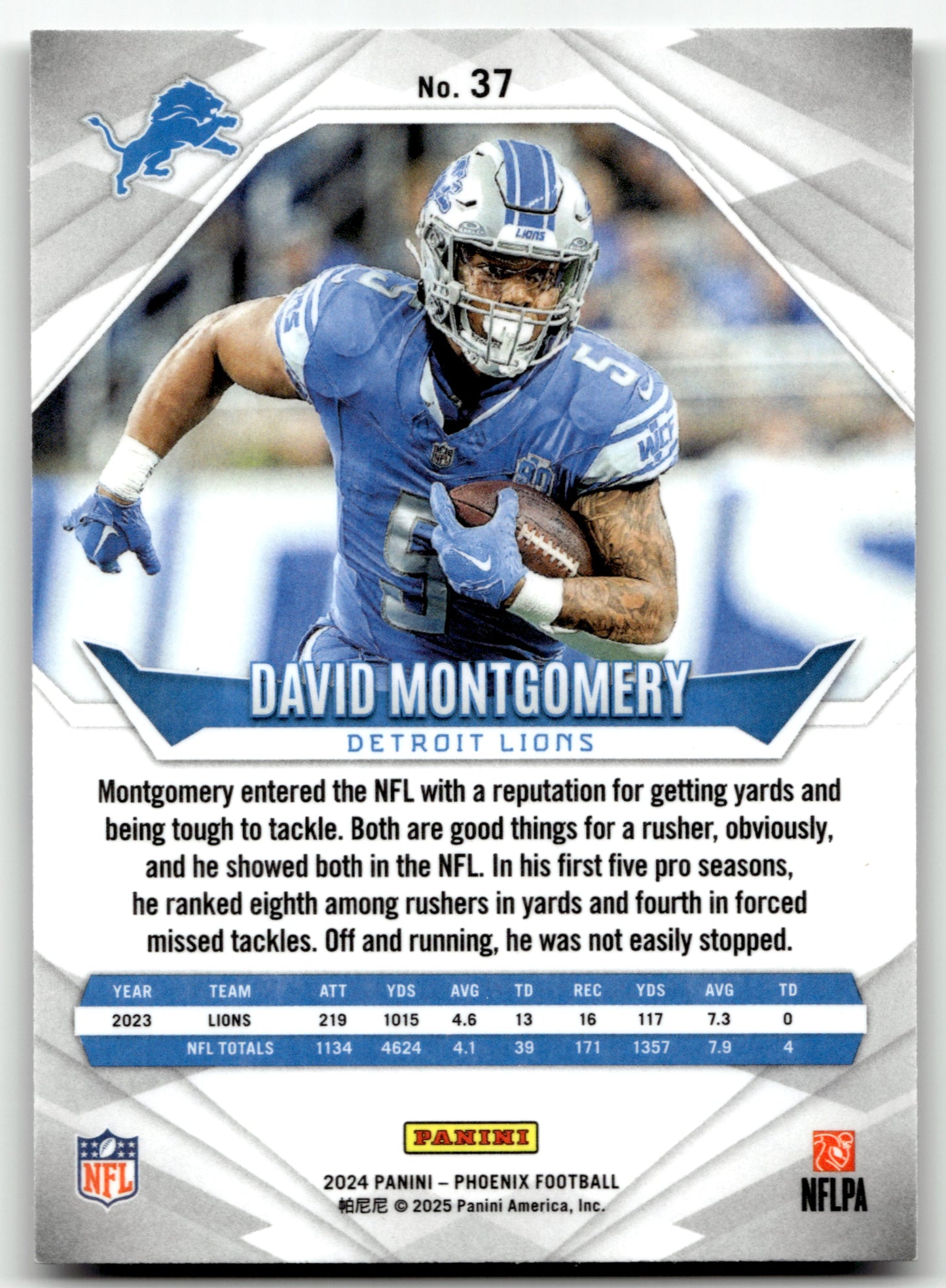 David Montgomery - #37 - 2024 Panini Phoenix - Panini