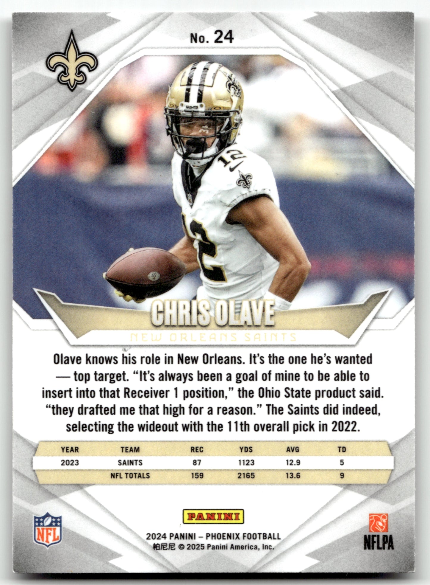 Chris Olave - #24 - 2024 Panini Phoenix - Panini