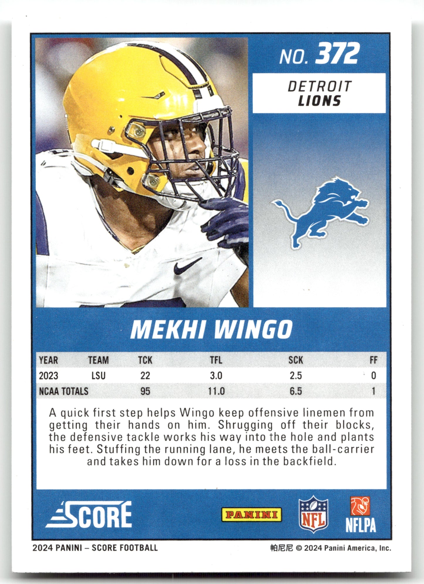 Mekhi Wingo - #372 - 2024 Score - Score