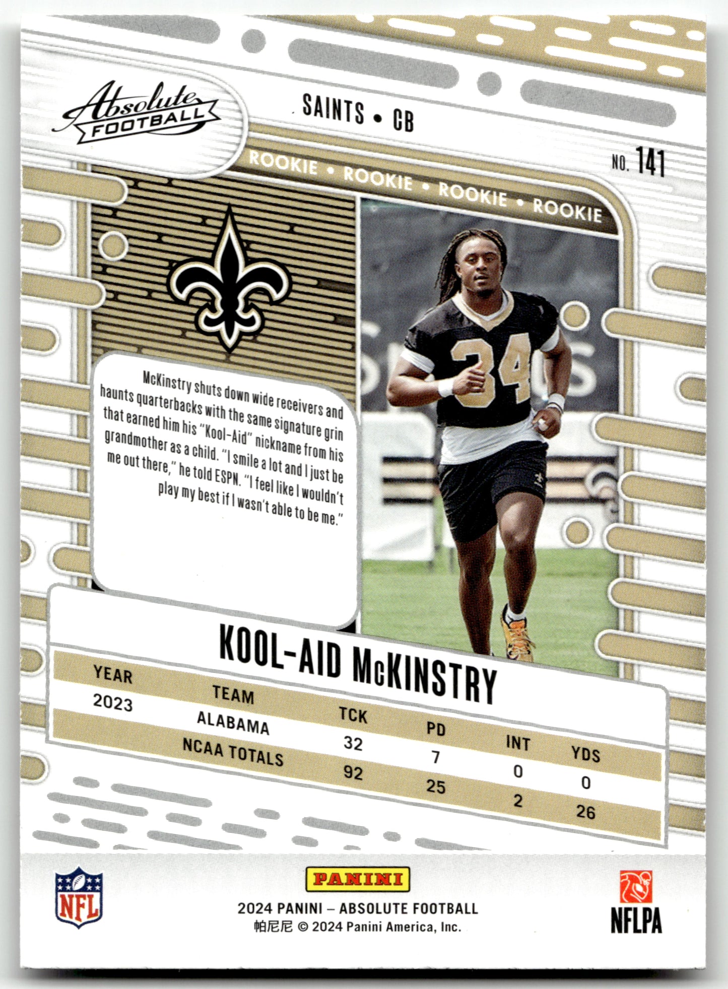 Kool-Aid McKinstry - #141 - 2024 Panini Absolute - Panini