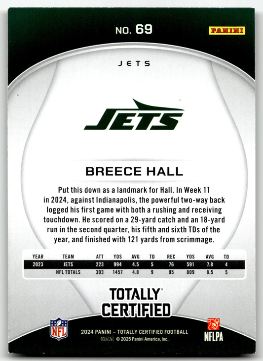 Breece Hall - #69 - 2024 Panini Totally Certified - Panini