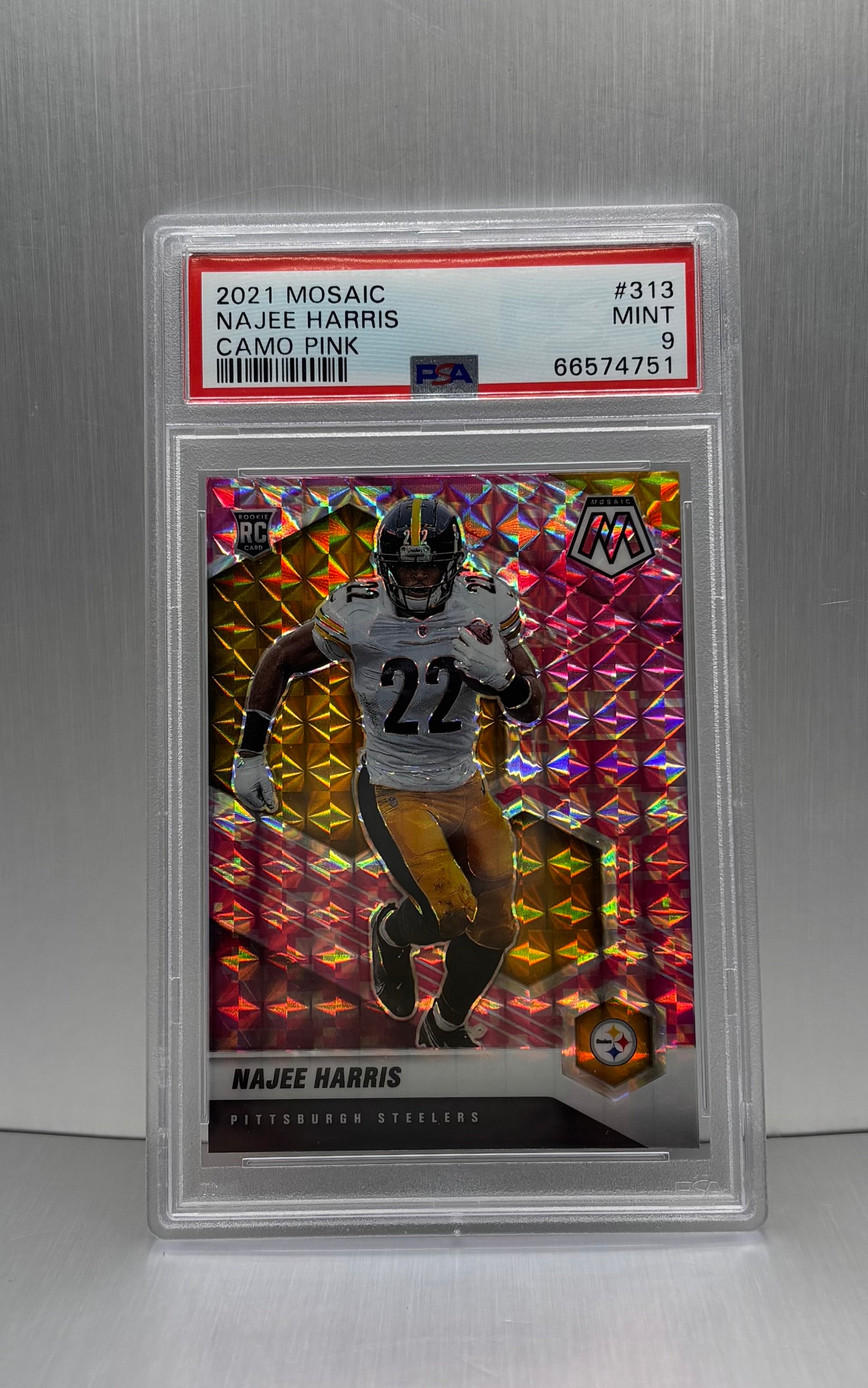 2021 Panini Mosaic #313 Najee Harris Camo Pink PSA 9