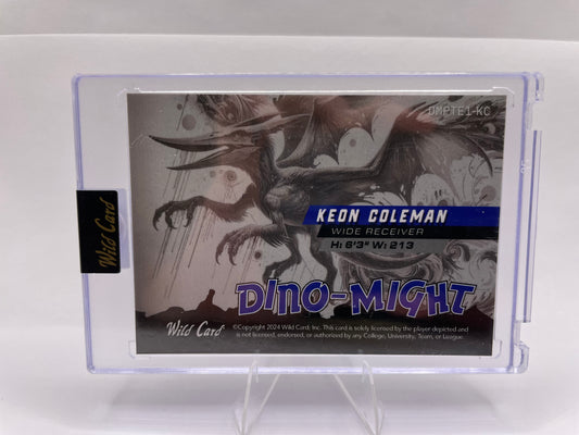 2024 Wild Card Alumination Dino-Might Football - Pteradactyl Keon Coleman #/20
