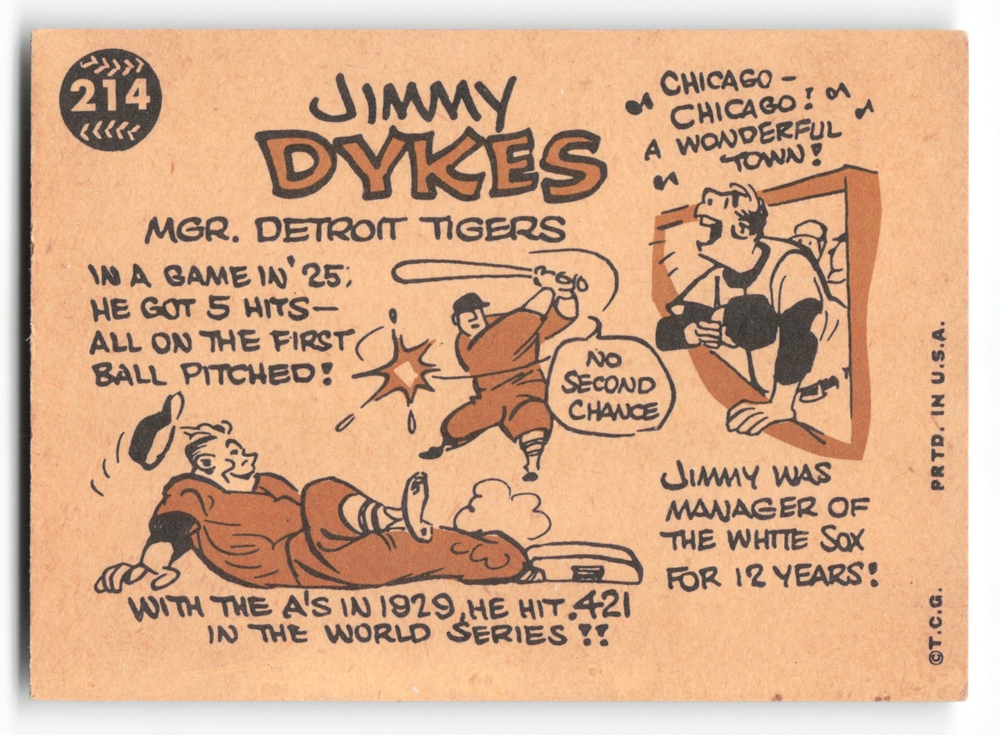 1958 Topps Jimmie Dykes Detroit Tigers #214