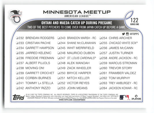 2022 Topps Minnesota Meetup Los Angeles Angels/Minnesota Twins #122