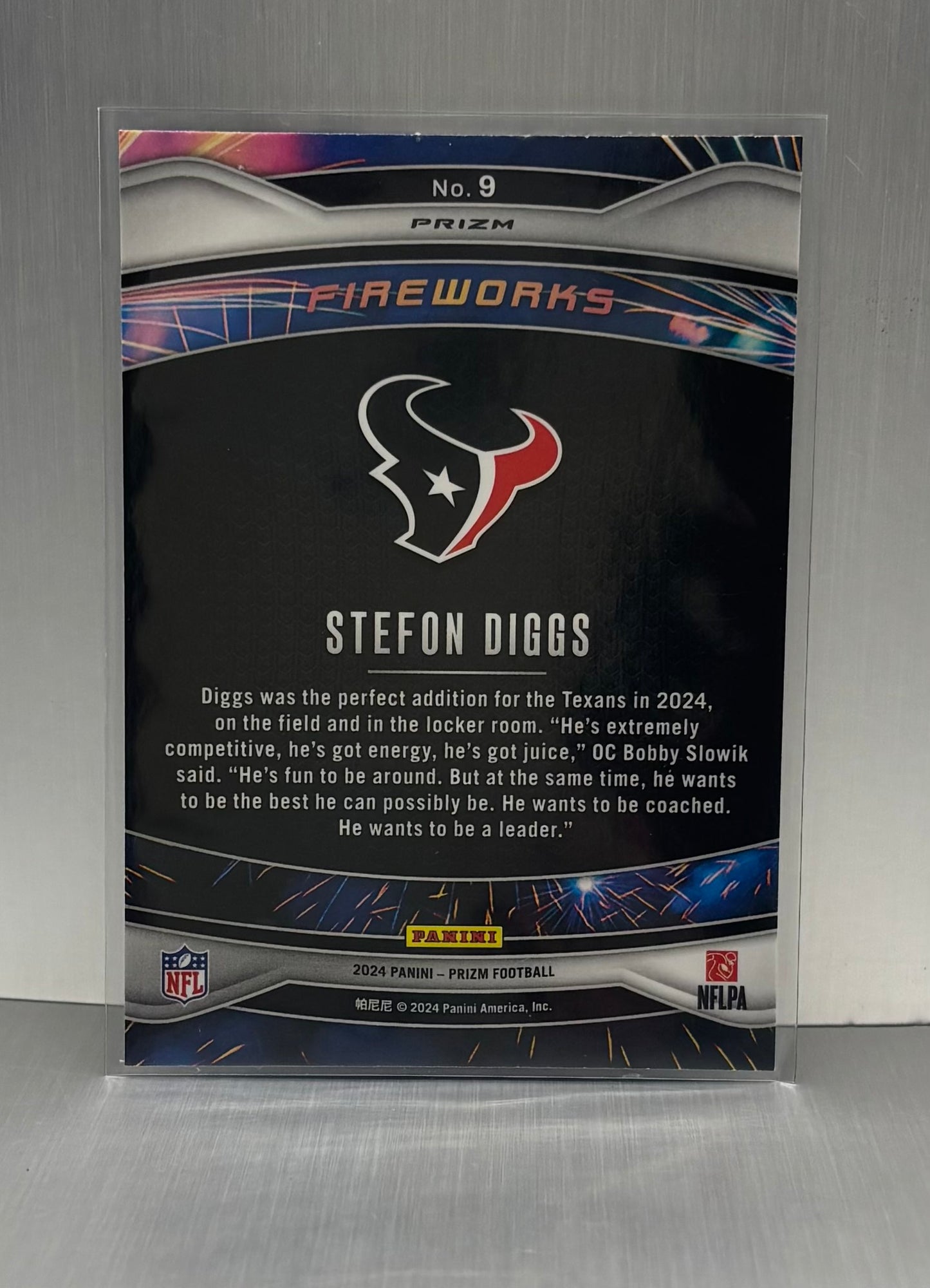 2024 Panini Prizm Fireworks Green Prizm #9 Stefon Diggs