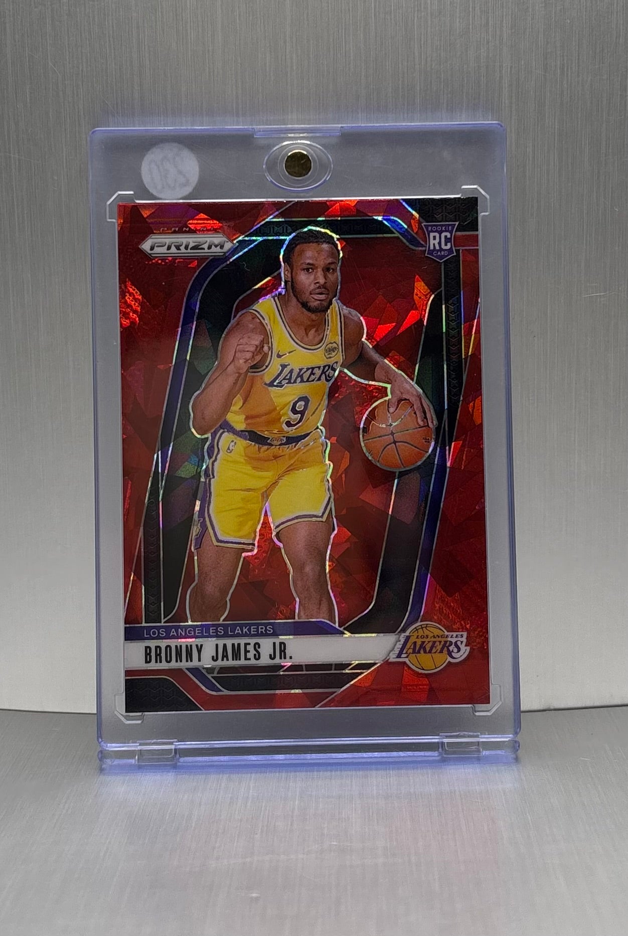 2024-25 Panini Prizm Red Cracked Ice #243 Bronny James Jr. Rookie Card